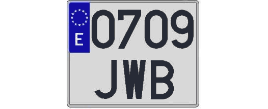 0709JWB matricula cuadrada