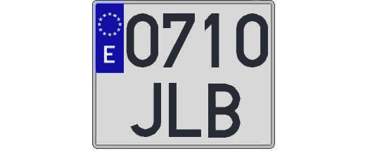 0710JLB matricula cuadrada