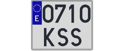 0710KSS matricula cuadrada