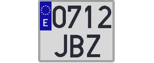 0712JBZ matricula cuadrada