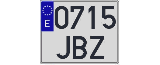 0715JBZ matricula cuadrada