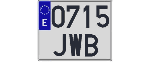 0715JWB matricula cuadrada