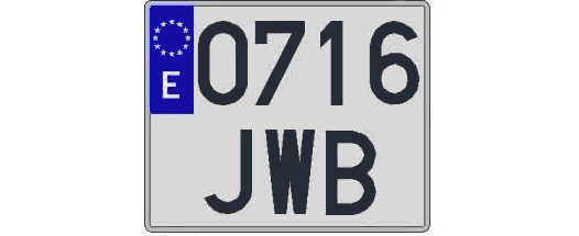 0716JWB matricula cuadrada