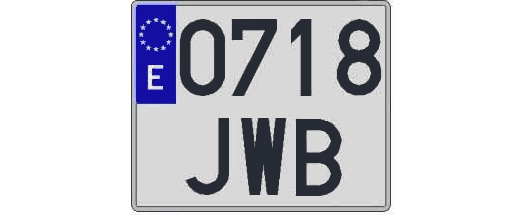 0718JWB matricula cuadrada