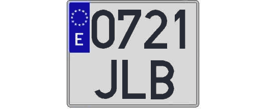 0721JLB matricula cuadrada