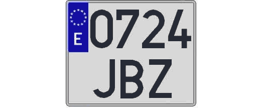 0724JBZ matricula cuadrada