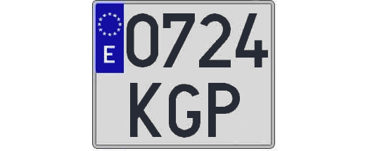 0724KGP matricula cuadrada