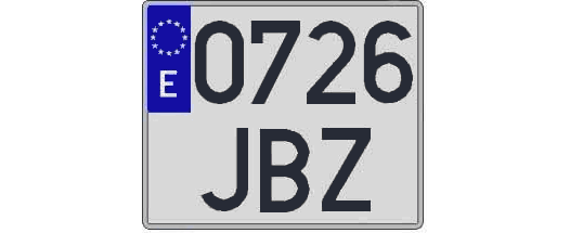 0726JBZ matricula cuadrada