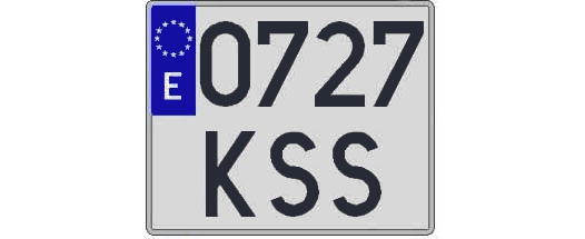 0727KSS matricula cuadrada