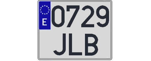 0729JLB matricula cuadrada
