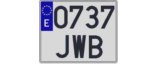 0737JWB matricula cuadrada