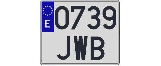 0739JWB matricula cuadrada