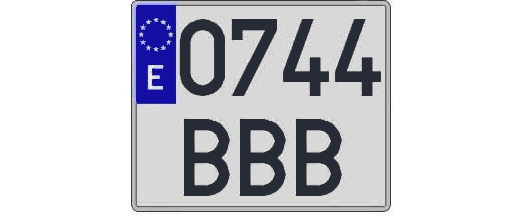 0744BBB matricula cuadrada