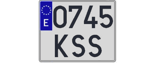 0745KSS matricula cuadrada
