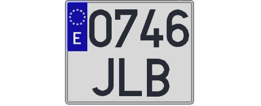 0746JLB matricula cuadrada