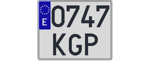 0747KGP matricula cuadrada