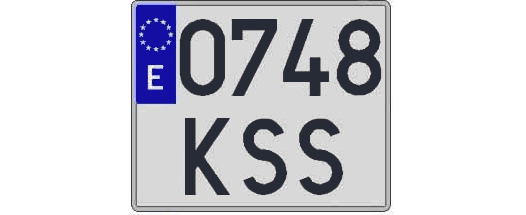 0748KSS matricula cuadrada