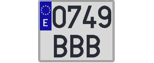 0749BBB matricula cuadrada