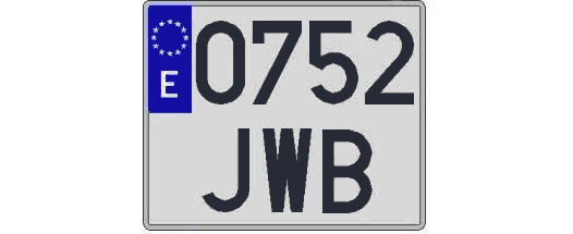 0752JWB matricula cuadrada