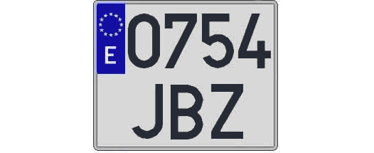 0754JBZ matricula cuadrada