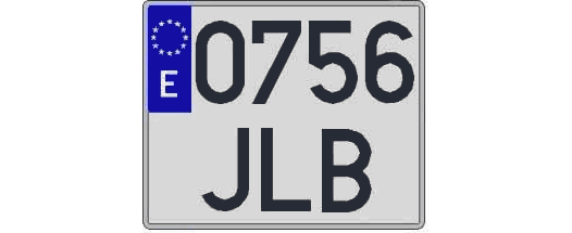 0756JLB matricula cuadrada