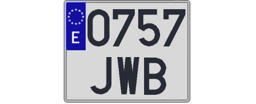 0757JWB matricula cuadrada