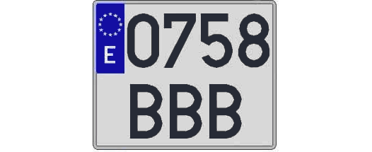 0758BBB matricula cuadrada