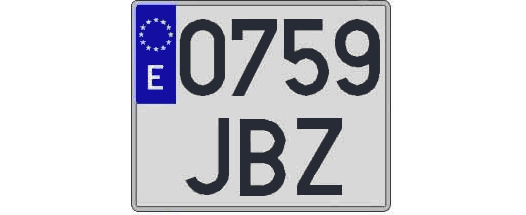 0759JBZ matricula cuadrada