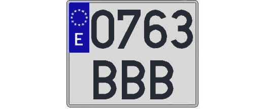 0763BBB matricula cuadrada