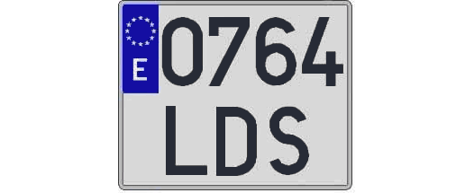 0764LDS matricula cuadrada