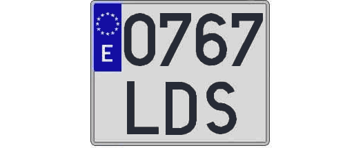 0767LDS matricula cuadrada