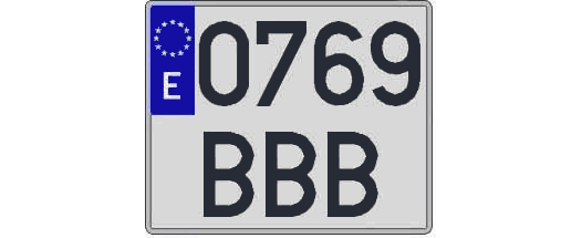 0769BBB matricula cuadrada