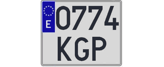 0774KGP matricula cuadrada