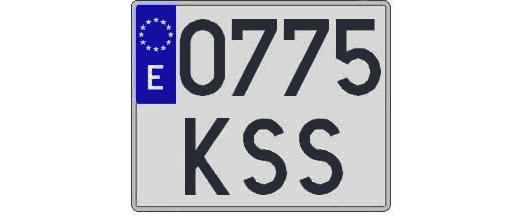 0775KSS matricula cuadrada