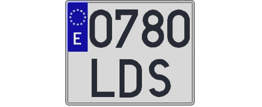 0780LDS matricula cuadrada