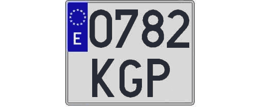 0782KGP matricula cuadrada