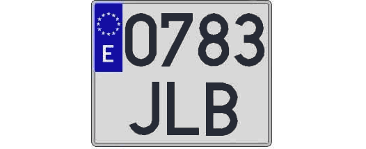 0783JLB matricula cuadrada