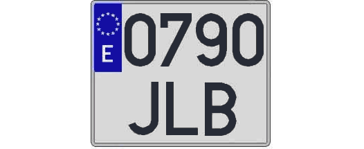0790JLB matricula cuadrada