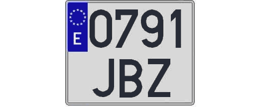 0791JBZ matricula cuadrada