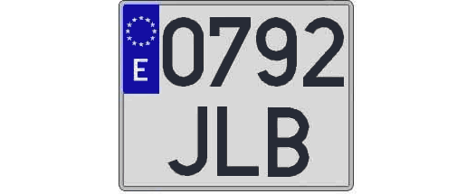 0792JLB matricula cuadrada