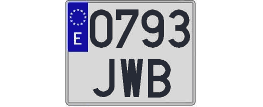 0793JWB matricula cuadrada