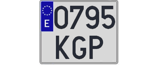 0795KGP matricula cuadrada