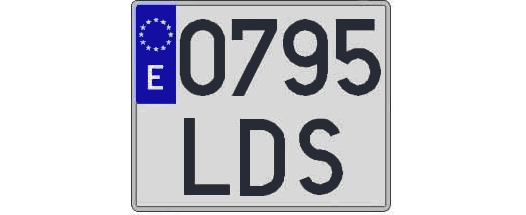0795LDS matricula cuadrada