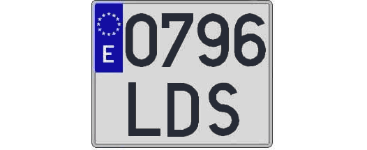 0796LDS matricula cuadrada