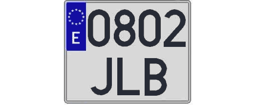0802JLB matricula cuadrada
