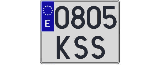 0805KSS matricula cuadrada