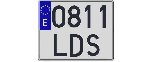 0811LDS matricula cuadrada