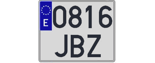 0816JBZ matricula cuadrada