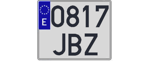 0817JBZ matricula cuadrada