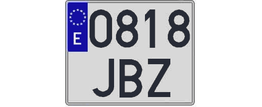 0818JBZ matricula cuadrada